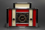 Radio-Glo Stained Glass + Chrome Radio in Red with Cream - Exceptional